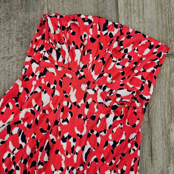 Saloni Aspara Printed Jersey Dress Women’s 6 Abstract Ruched Midi Luxury Elegant - Picture 10 of 14